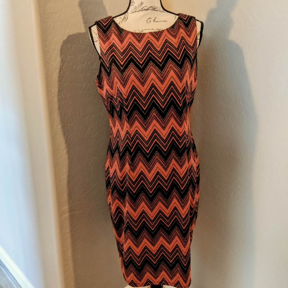 Nine West Sleeveless Geometric Pattern Dress
